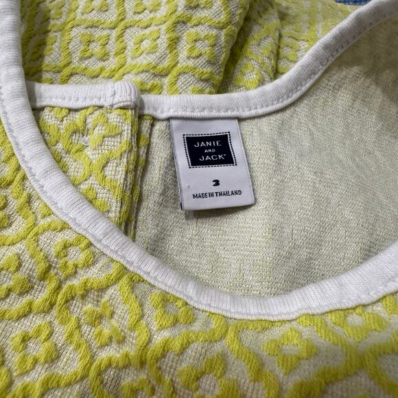 Janie and Jack Yellow Jacquard Geometric Tank Dress - Picture 7 of 9